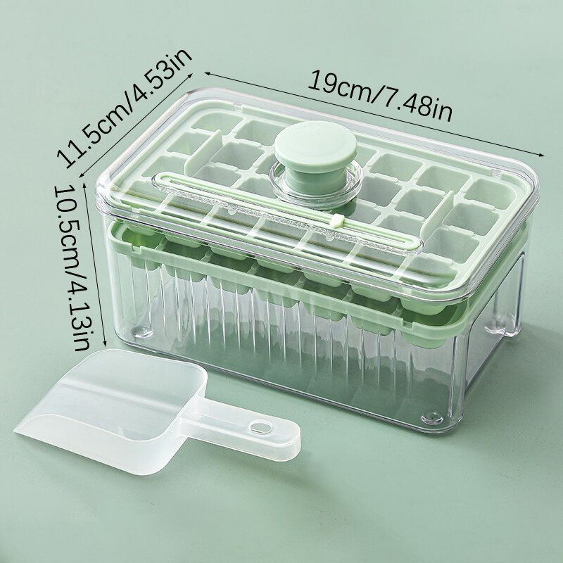 28/56 Grid Silicone Ice Cube Tray Mould With Lid Shovel Storage Box Remove With One Click Ice Maker DIY Whiskey Cocktail Tools
