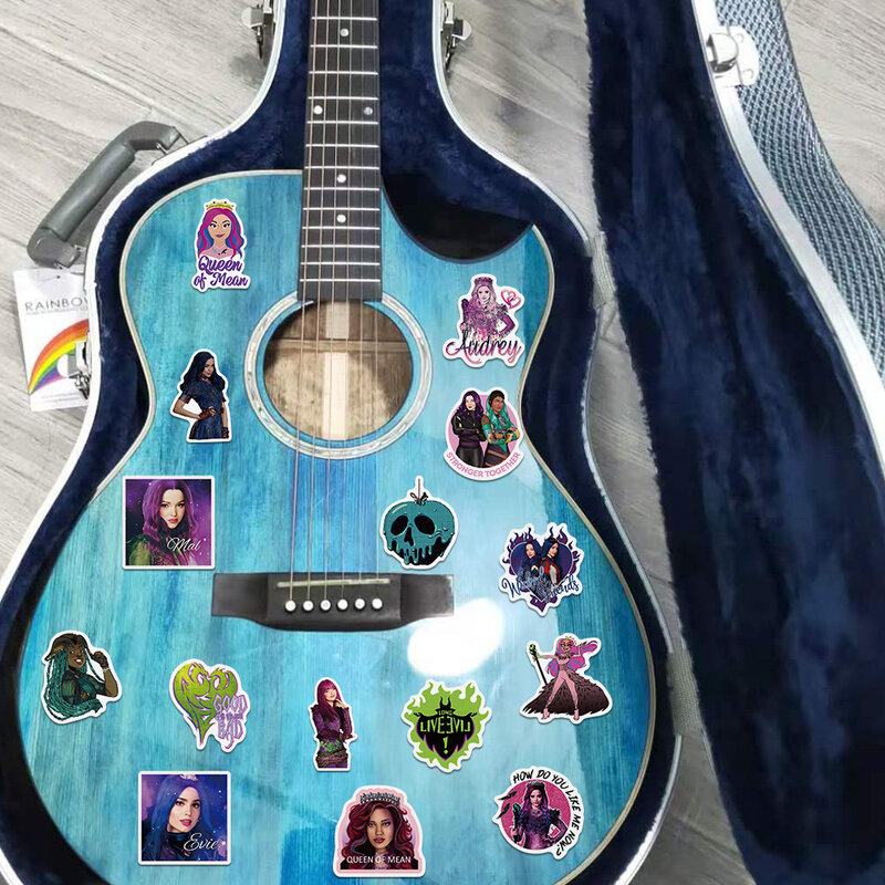 50pcs Disney Cartoon Stickers Descendants Decals DIY Laptop Luggage Phone Guitar Motorcycle Waterproof Sticker Children Toy