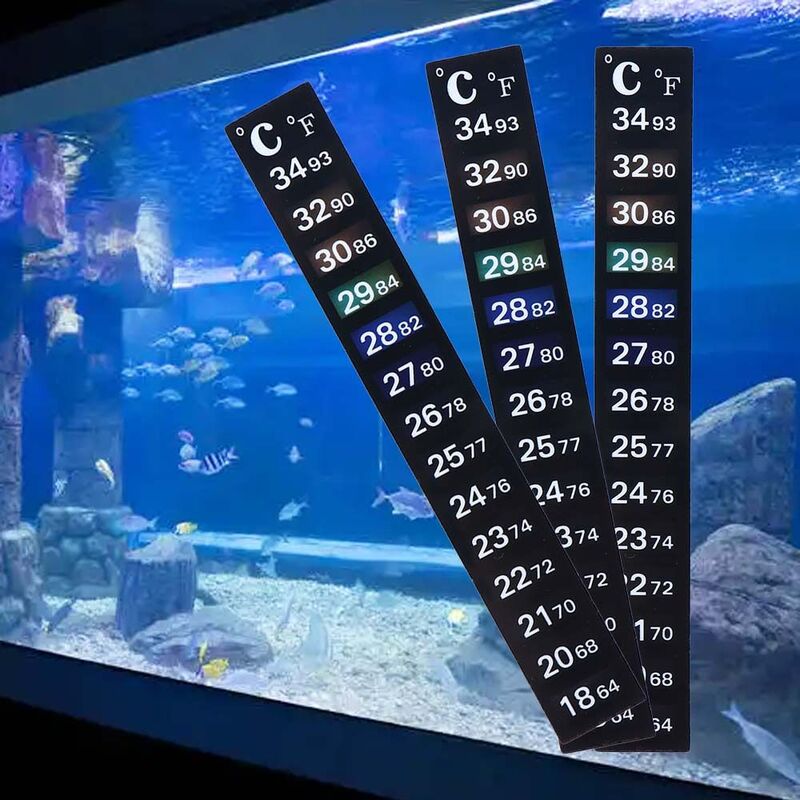 Alat digunakan untuk akuarium, Tempel kontrol suhu termometer pengukuran suhu stiker tangki ikan