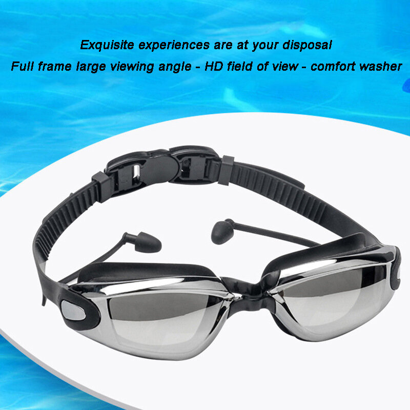 Okulary pływackie Hd dla dorosłych wodoodporna i przeciwmgielna okulary pływackie krótkowzroczność z mocnymi silikonowymi goglami