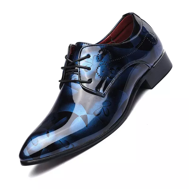 Sepatu kasual pria mode merek klasik sepatu kulit Pu pria kasual hitam penjualan laris bersirkulasi bisnis sepatu pria ukuran besar