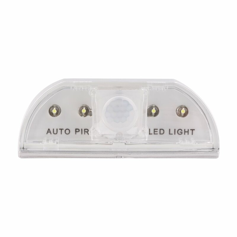 Sensor de movimiento PIR automático para puerta, lámpara de luz LED plateada, luz nocturna, 4Led