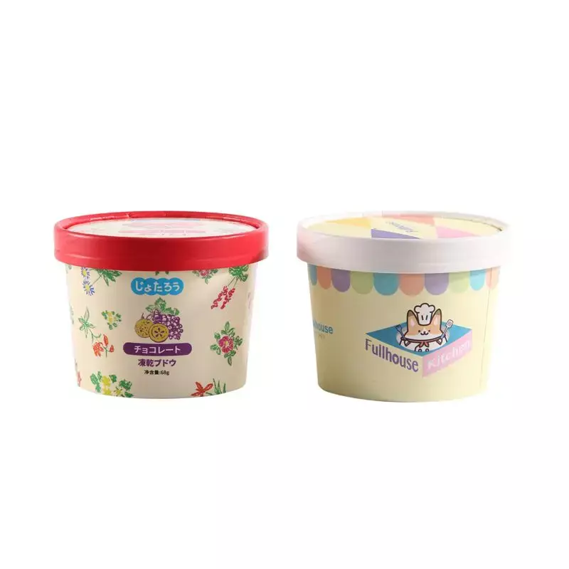 Customized product2023 new style sundae paper cup small disposable ice yogurt paper bowl with lid and spoon