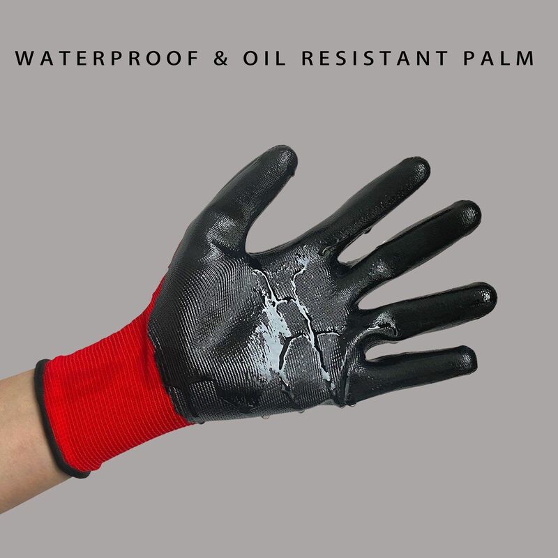 1 paio di guanti da lavoro di sicurezza guanti di cotone in Nylon nero Pu guanti da lavoro protettivi industriali guanti rivestiti con palmo fornitore di marca