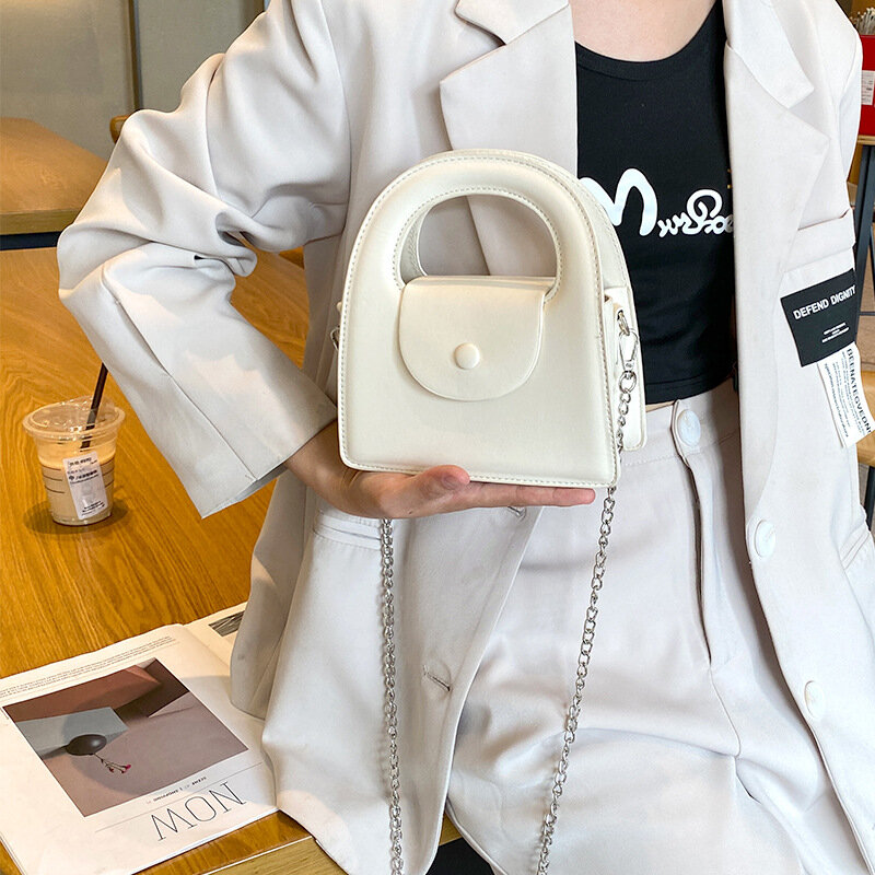 2024 текстурная маленькая и Универсальная Портативная женская сумка, седельная сумка в стиле академии, свежая и милая цепочка на одно плечо