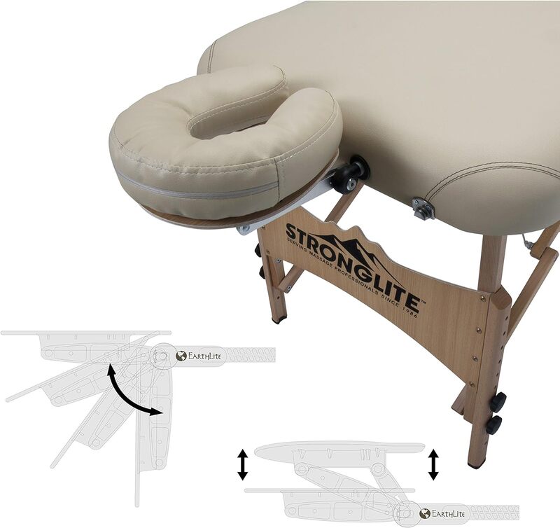 Paket meja pijat portabel STRONGLITE Olympia-meja perawatan lengkap dengan dudukan wajah yang dapat disesuaikan, bantal