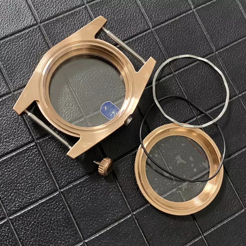 Watch Accessories Case 36/39mm transparent PVD rose gold oyster tooth ring for NH35/36 calibre