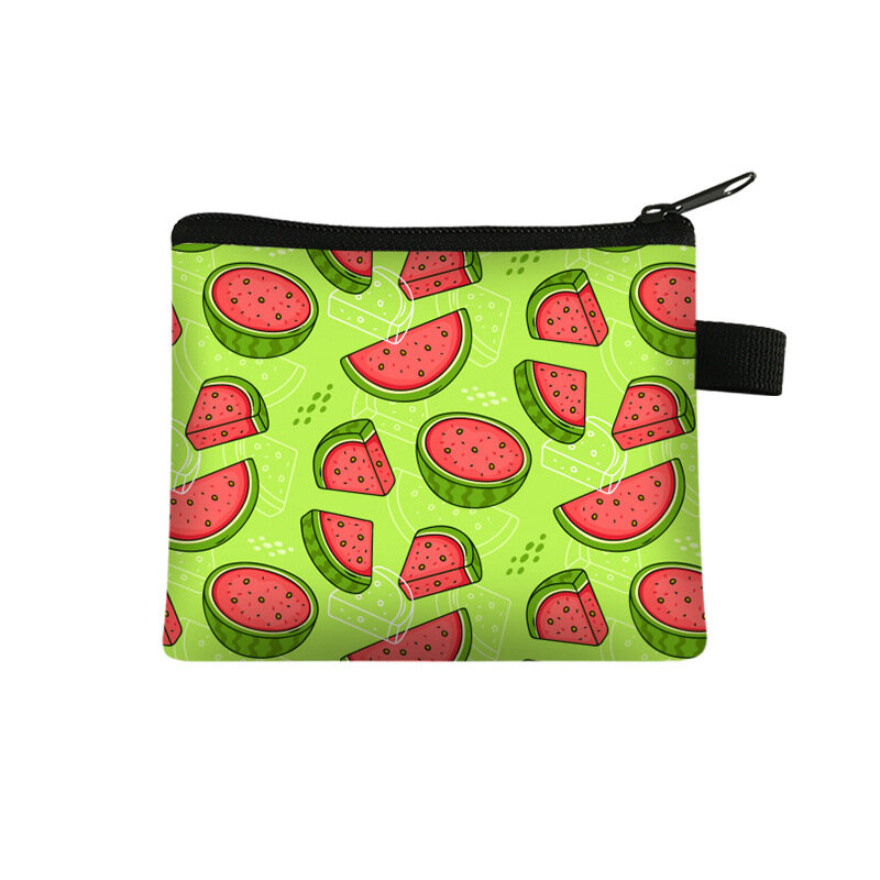 Mask Bag Fruit Watermelon Wallet Portable Card Bag Coin Key Storage Bag Polyester Hand Bag Coin Purse Mini Bag Sac Cute Bag