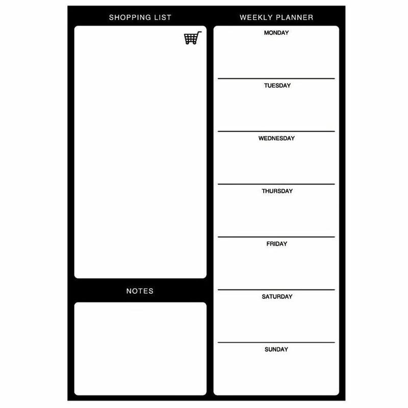 Calendário diário agenda para fazer lista Whiteboard, etiqueta do refrigerador, nota da mensagem e menu