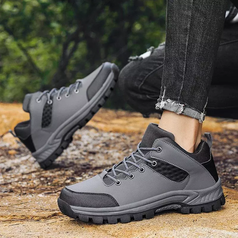 Fashion Lace-up Platform Men Shoes 2023 New Non-slip Hard-Wearing Men's Vulcanized Shoes Outdoor Hiking Shoes Zapatillas Hombre