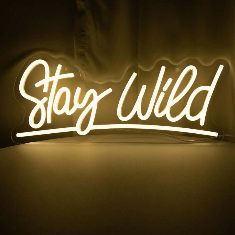 Stay Wild-letrero de neón para decoración de pared, letras LED, decoración de habitación, alimentado por USB, para Bar, fiesta, regalos para adolescentes