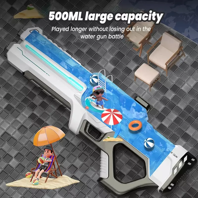 Pistola de agua eléctrica totalmente automática para niños y adultos, juguete de pistola de agua eléctrica para disparar en la piscina, ideal para regalo, 2024