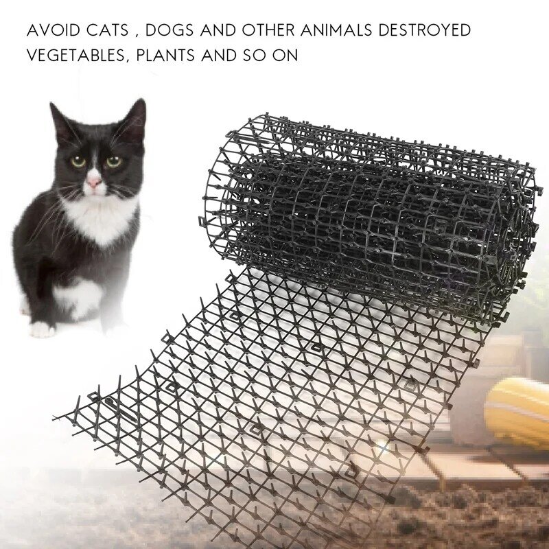 정원 고양이 고양이 고양이 퇴치 매트, 플라스틱 스파이크 유지, 고양이 및 개 발굴 매트