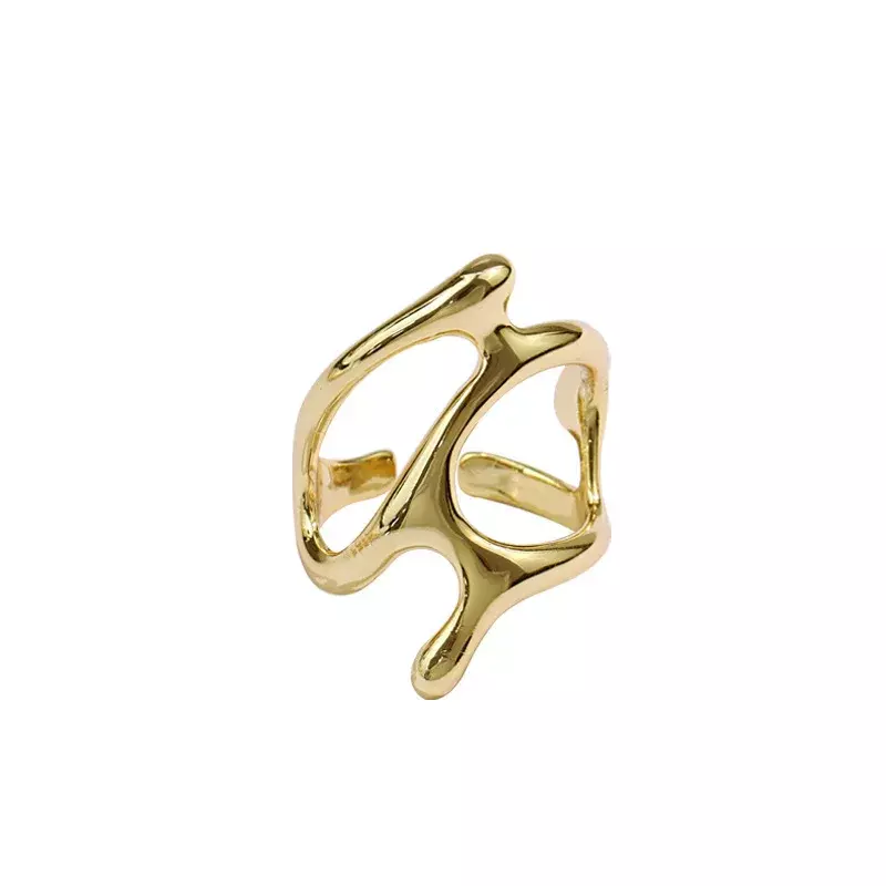 Женское кольцо в виде ветки, золотистое/серебристое кольцо