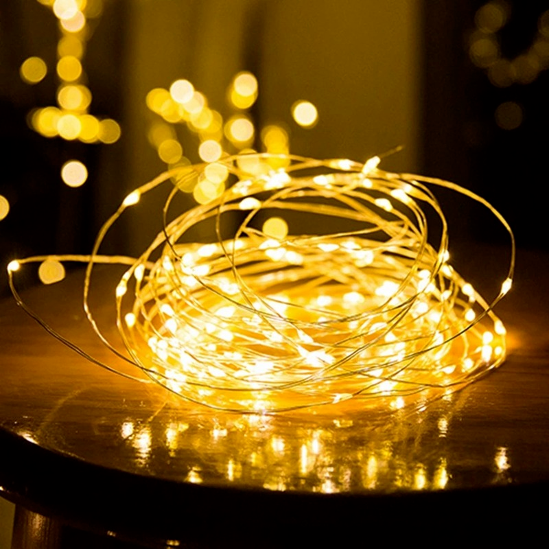 Guirxiété lumineuse LED en fil de cuivre, fleur, gâteau, bijoux, boutique, décorative, petite guirxiété lumineuse, vacances, Noël