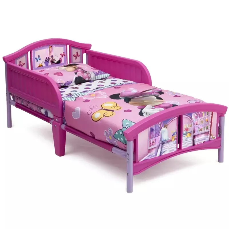 โครงเตียงเด็กเตียงพลาสติกสำหรับเด็กวัยหัดเดินสีชมพูของขวัญที่ดีที่สุดสำหรับเด็ก