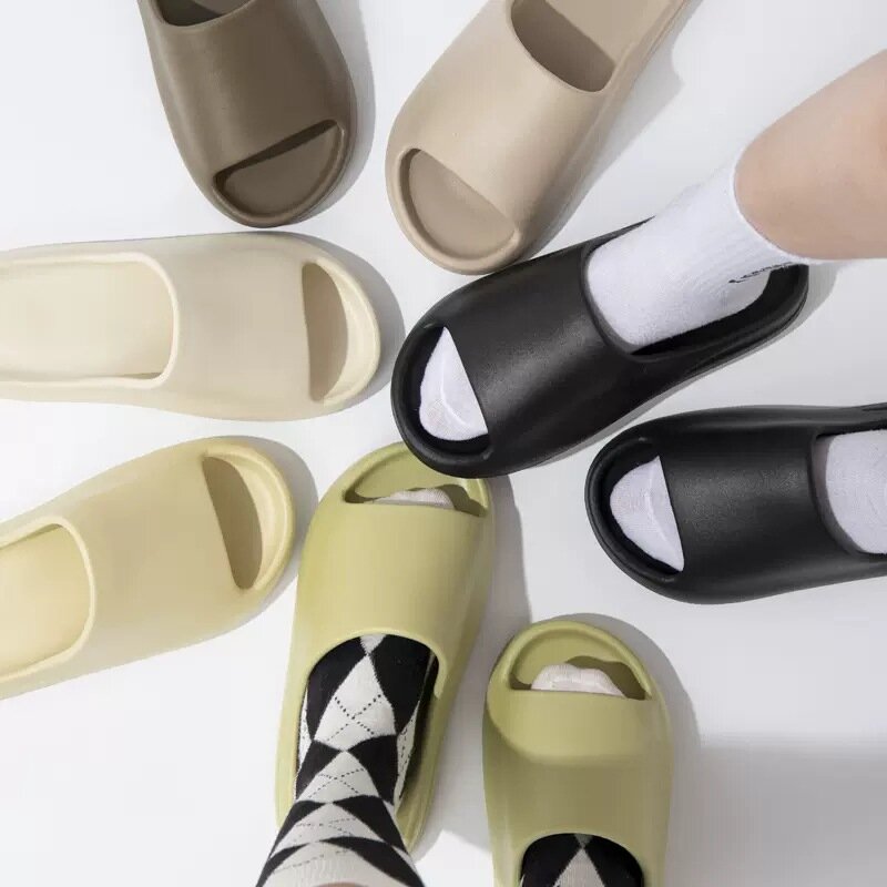 Zapatillas de suela blanda para hombre y mujer, sandalias de playa cómodas con plataforma gruesa de EVA, antideslizantes para el hogar