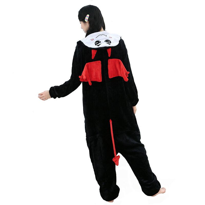 Pakaian tidur kartun hewan, Jumpsuit flanel piyama satu potong hangat uniseks dewasa anak-anak