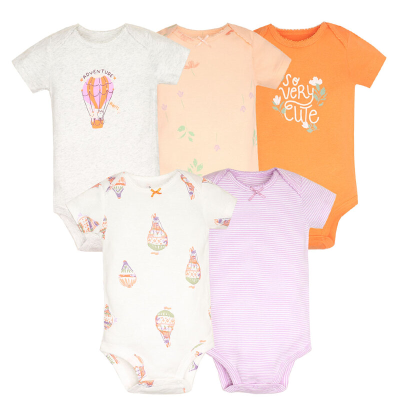 5 sztuk/partia Body niemowlęce modne dziewczęce ubrania bawełniane noworodek niemowlę Body Body Body Baby kombinezon kreskówka Ropa Bebe