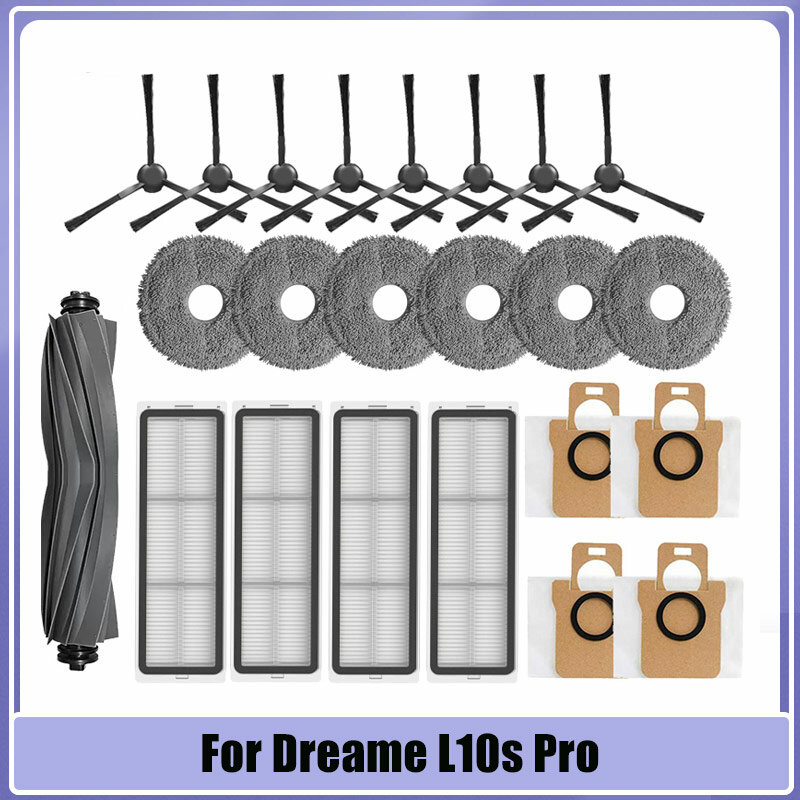 Rodillo para aspiradora, cepillo lateral, filtro HEPA, mopa, Trapos de tela, accesorios para Dreame L10s Pro / RLS6L / Xiaomi S10 +