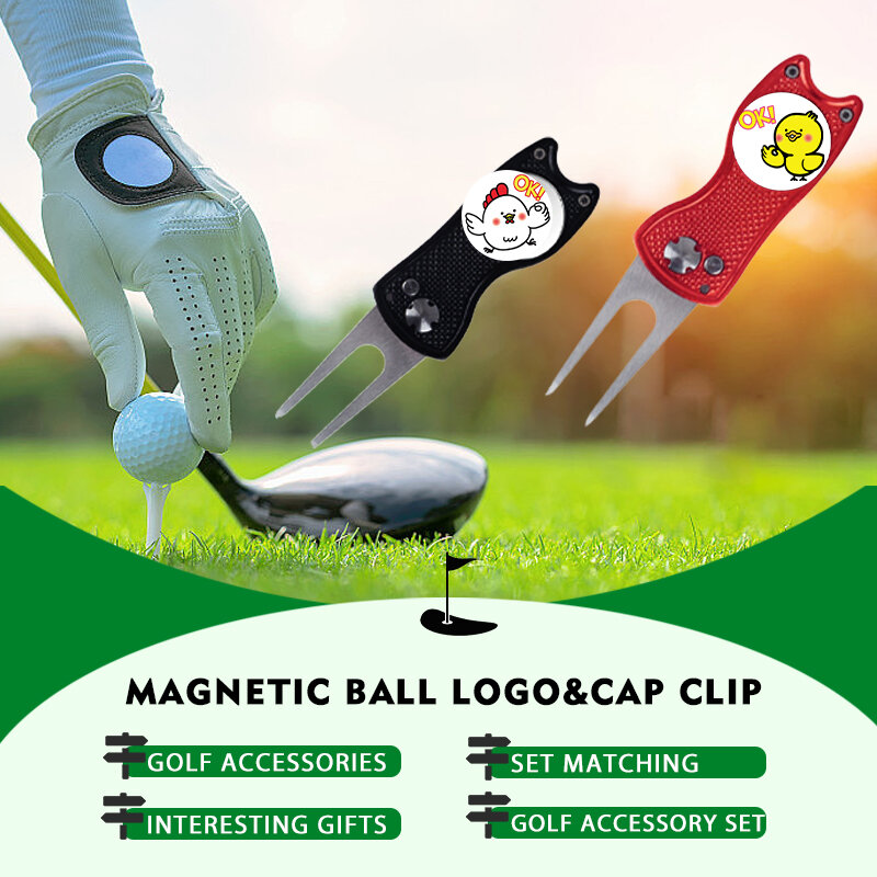 Magnetyczny klips z ruchomym markerem kulkowym-akcesoria do golfa i wyposażenie, magnetyczny klips na kapelusz, dekoracja małe zwierzę, piłka,