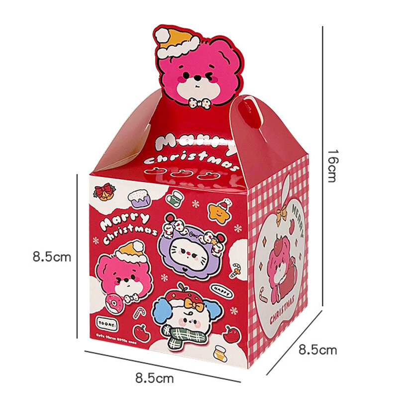 Boîte-cadeau de fête de Noël de dessin animé, boîte en papier portable pour strass, bonbons, pomme, joyeux Noël, fournitures d'emballage, 1PC