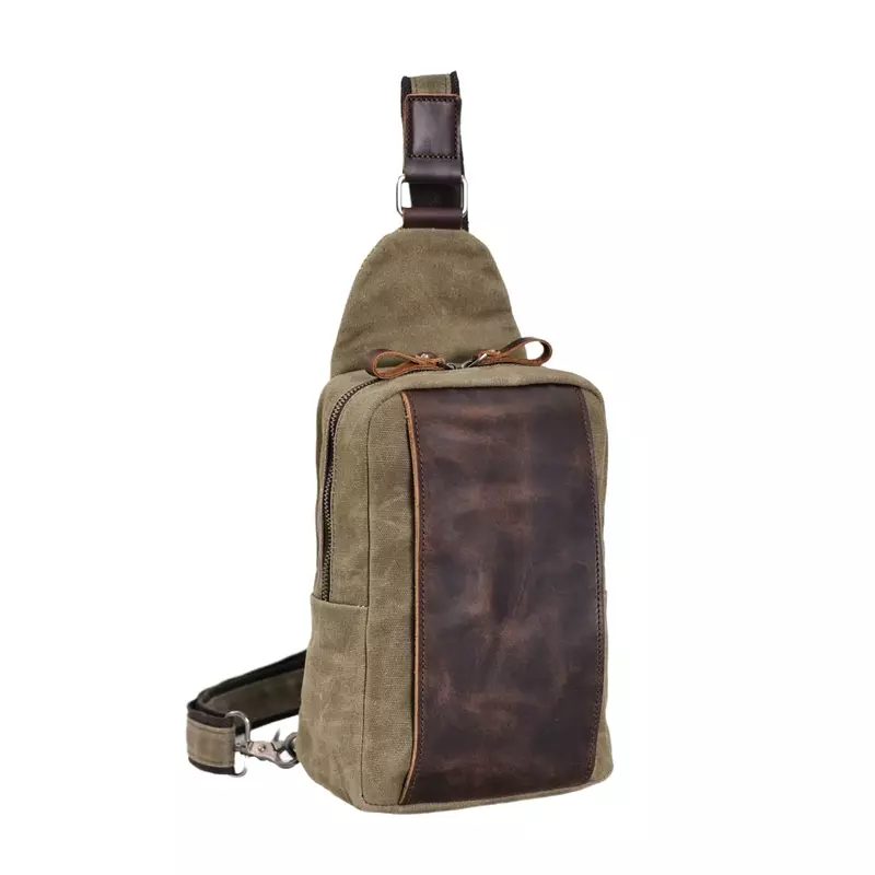 Tas dada Batik kanvas pria, kantung selempang tahan air luar ruangan untuk perjalanan, tas kecil kasual sederhana untuk pria