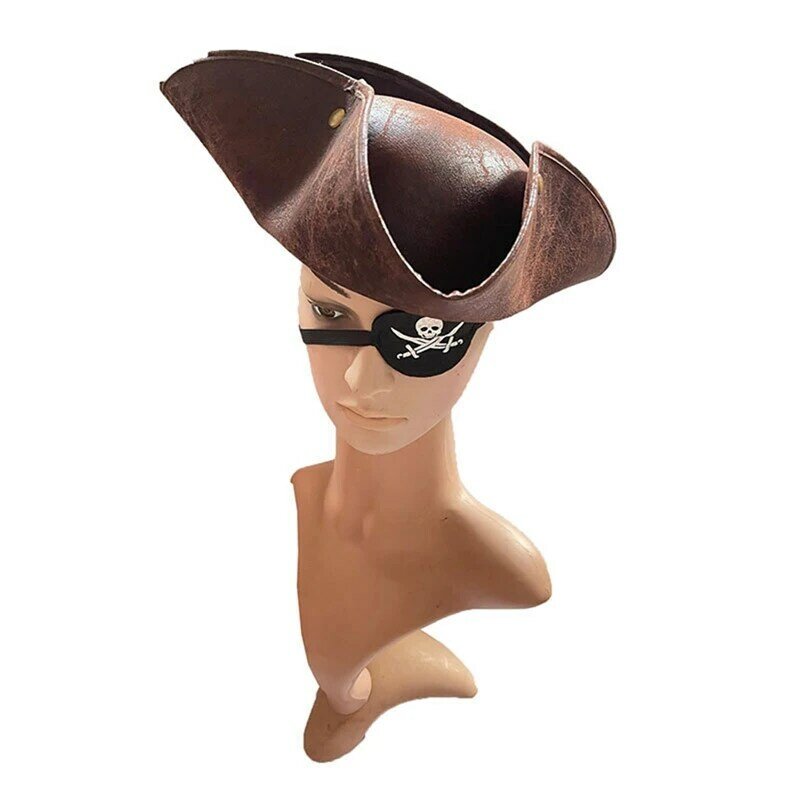 Качественная кожаная пиратская шляпа для мужчин и женщин, костюм для косплея, ковбойские кепки в западном стиле, модные шапки для джазовых игр, реквизит в стиле ретро