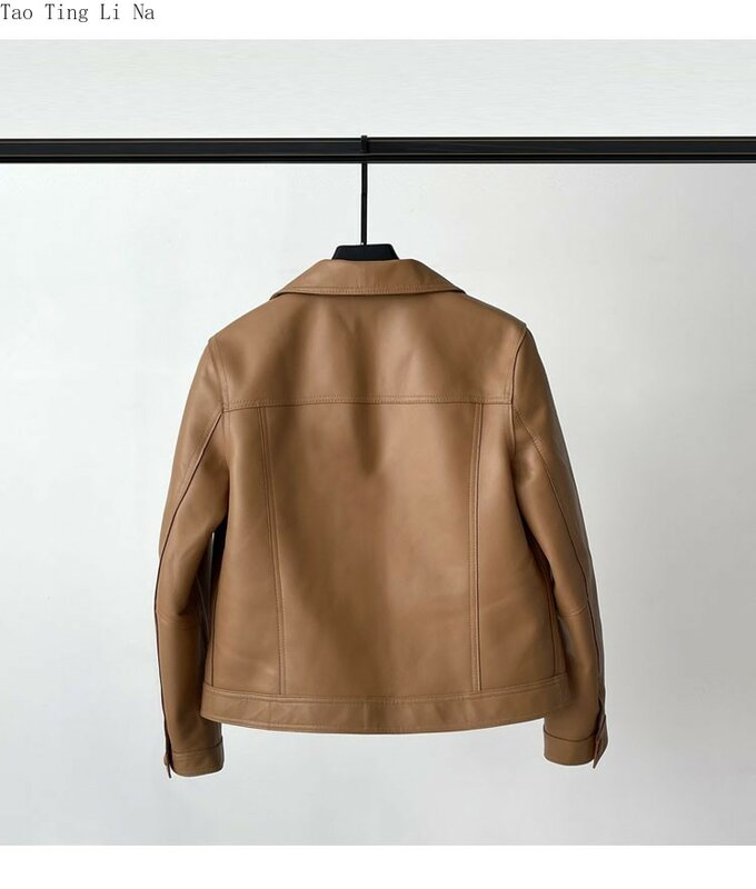 女性のための本革のジャケット2022,本物のシープスキンのオートバイの革のジャケットs12