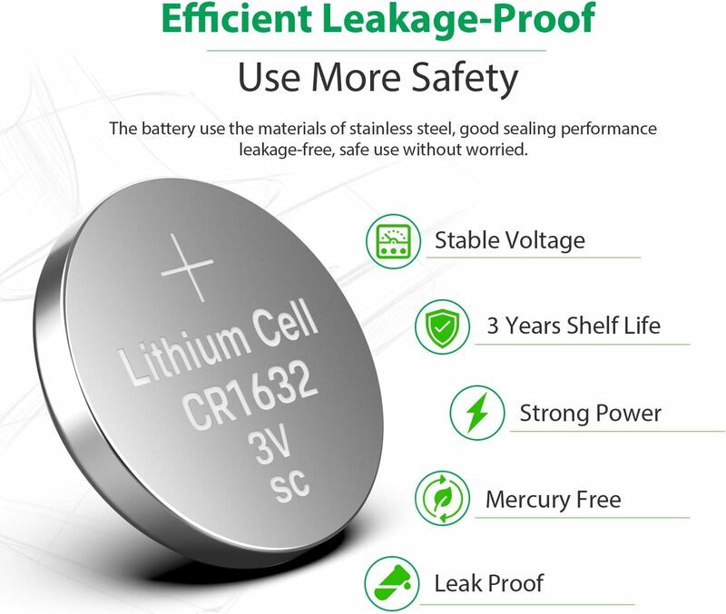Bateria de botão de lítio CR1632 para chave remota do relógio, Baterias Coin Cells, CR 1632 DL1632 BR1632 LM1632 ECR1632, 125mAh, 5-60pcs