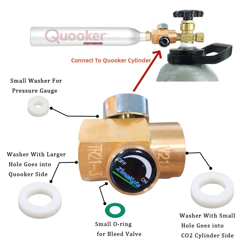 Tr21-3 Co2 Refill Charging Adapter Connector for Sodastream Quooker Cube Tank from W21.8-14 Large Co2 Tank Bottle