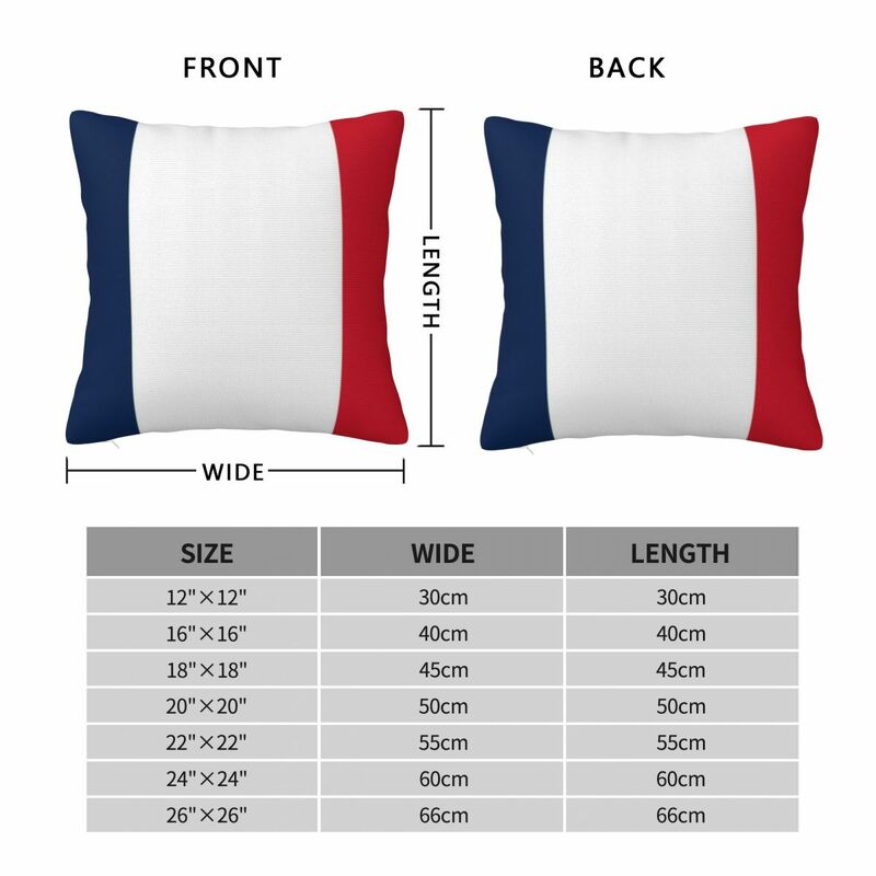 Flag Of France Square Pillow Case for Sofa Throw Pillow