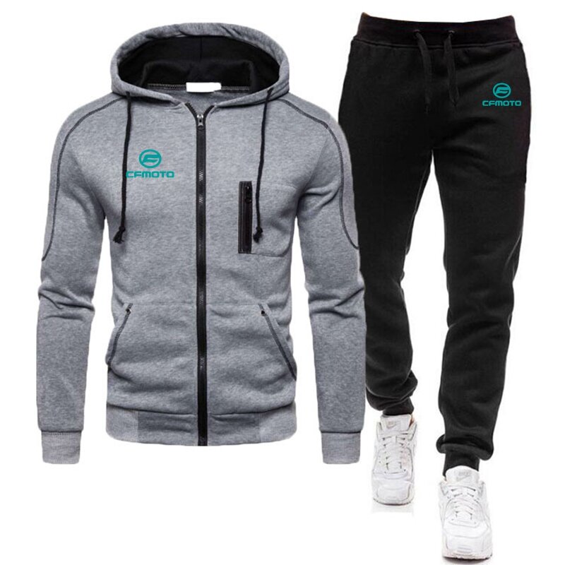 Men's Vertical Zipper Print Suit Sports Zipper Cardigan Casual Pullover Daily Suit Spring and Autumn