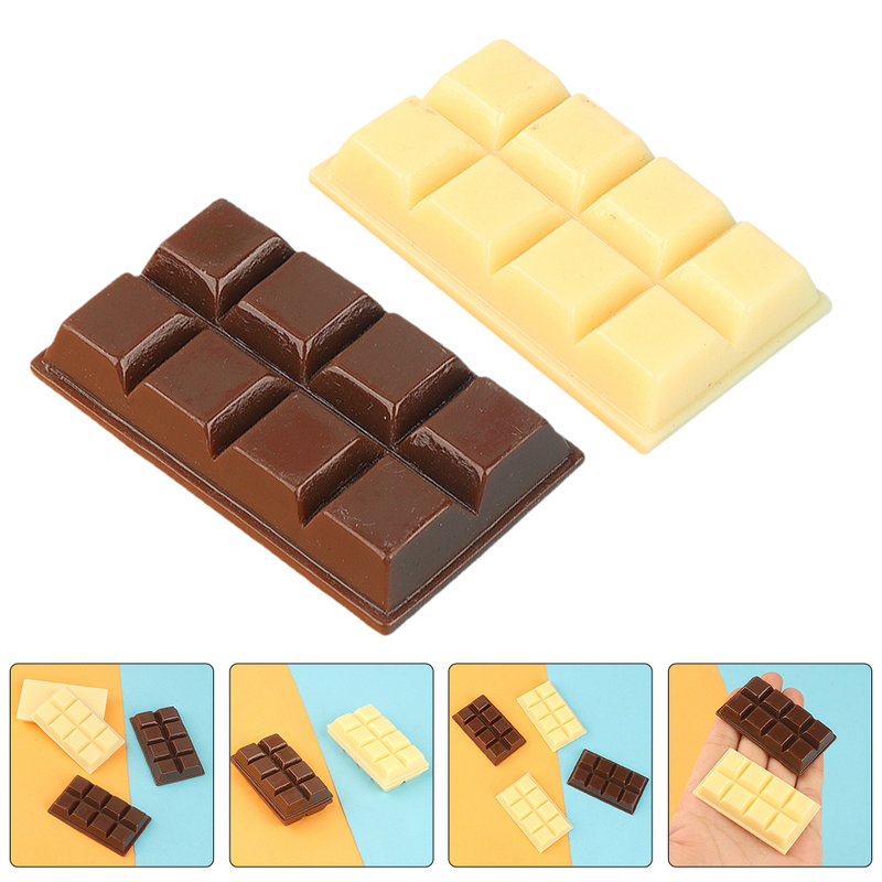 Coklat palsu makanan buatan coklat simulasi coklat Resin Flatback imitasi makanan penutup Model Diy kerajinan rumah dekorasi dapur