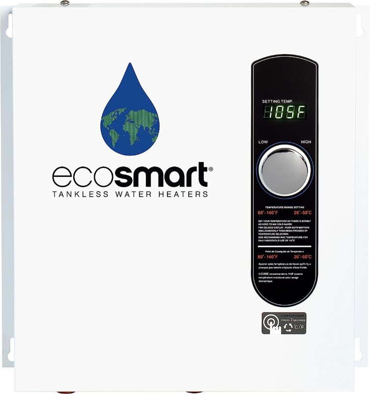EcoSmart-Aquecedor de Água Elétrico Sem Tanque, ECO 27, 27-kW, Quantidade 1, 17x17x3.5