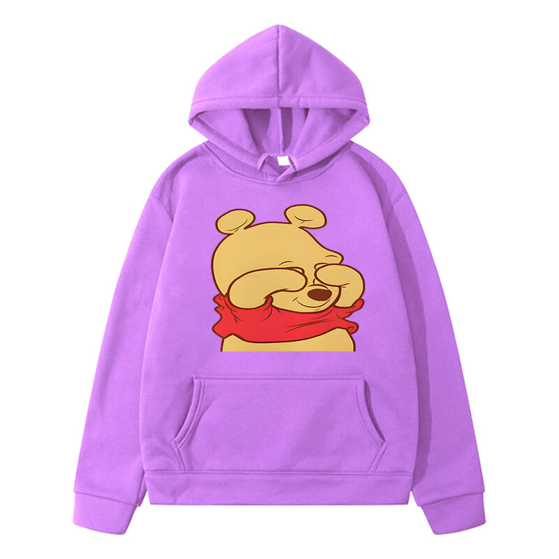 Winnie Bear Cartoon Hoodies Boys and Girls Sweatshirts Hooded Pocket Jacket Autumn Pullovers Coat Cartoon Long Sleeve Clothes
