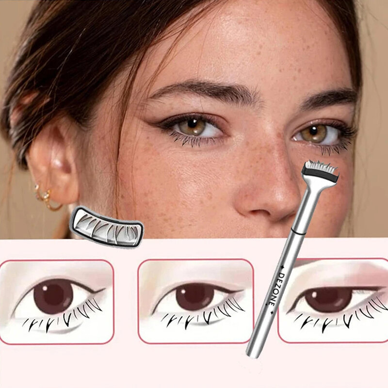 Dezone Lower Eyelashes Stamp Eyeliner Pen Waterproof Sweatproof Korean Makeup Cosmetics Natural-looking Eyelash Eyeliner 3 In 1