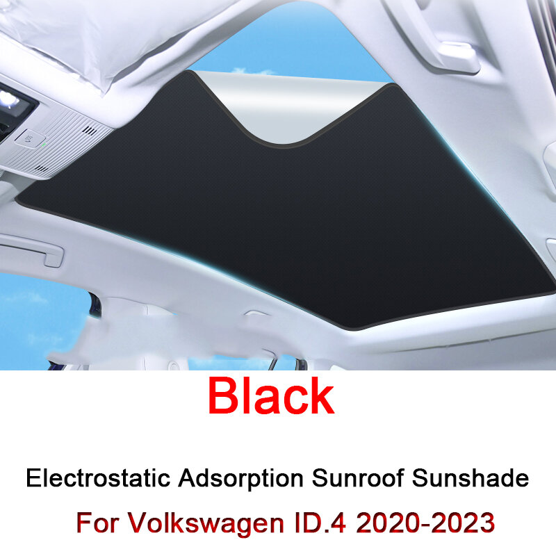 Carro Eletrostática Adsorção Sunroof Sunshade Adesivo, Isolamento Térmico, Acessórios Clarabóia, Fit para Volkswagen ID.4 ID4 2020-2023