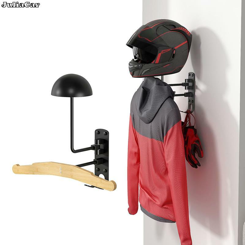 Estante de madera para casco de motocicleta, soporte de pared para casco de bicicleta, colgador de exhibición con ganchos, 1 unidad