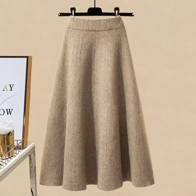 Oversized damski jesienny komplet 2023 nowy luźny sweter redukujący wiek wysoki stan szczupły pół spódniczka dwuczęściowy zestaw mody