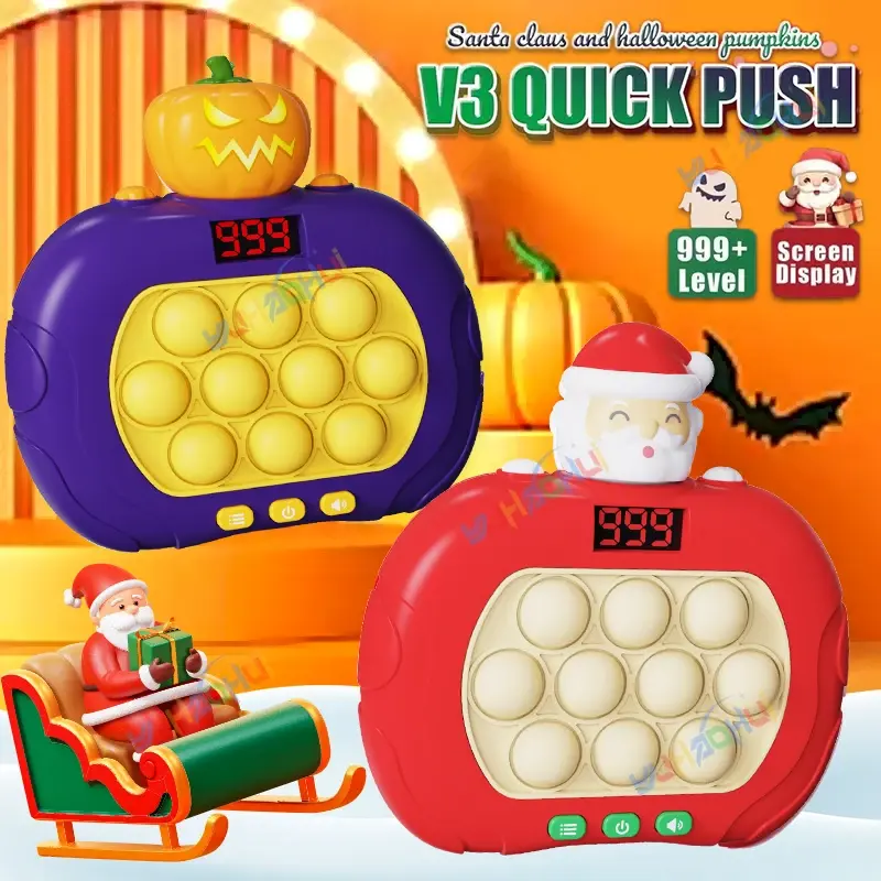 Console de jogos com tela LED para adultos e crianças, jogo Quick Push, brinquedos do Dia das Bruxas, presentes de Natal, Dropshipping, 999 níveis