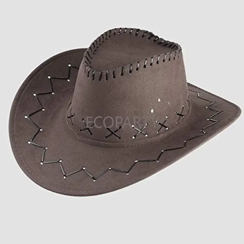 Kowbojski kostium akcesoria kapelusz kowbojski pistolety zabawkowe bandany z kaburami na pasek kowbojski zestaw dla impreza z okazji Halloween element ubioru sześcioczęściowy zestaw