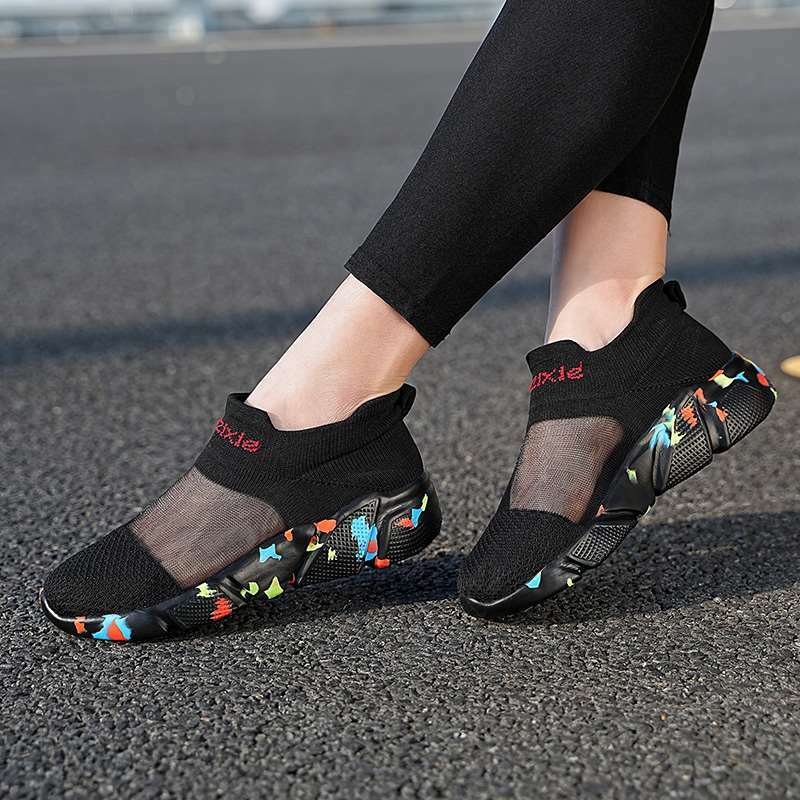 MWY-Sapatilhas planas de malha respirável para homens e mulheres, sapatos de caminhada, calçados esportivos, moda casual, tamanho 35-46