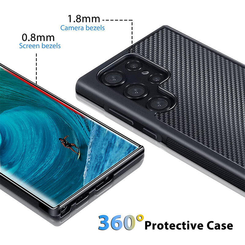 Gloss Carbon geschmiedete Kohle faser für Samsung Galaxy S24/S24plus/S24Ultra/S23 Ultra/S23plus/S22plus/S22ultra Gold Red Blue case