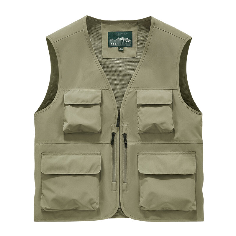 Summer Men's Vest Casual Photography Loose Plus Size Multi-Pocket Breathable Sleeveless Coat Tactical Work Vest Outdoor Camping