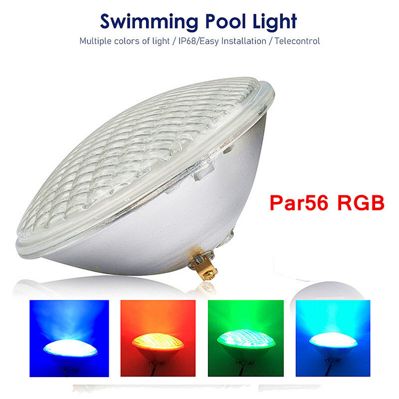 Lampu lanskap RGB Par56 lampu kolam renang, lampu sorot bawah air IP68 AC12V AC24V 15W 18W 24W IP68 tahan air