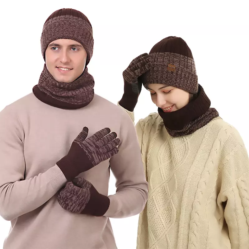 Ensemble de gants et écharpe unisexes pour hommes, garde au chaud, fil de laine mâle, silencieux, solide, document, cou, chapeau GaClaSoft, automne, hiver