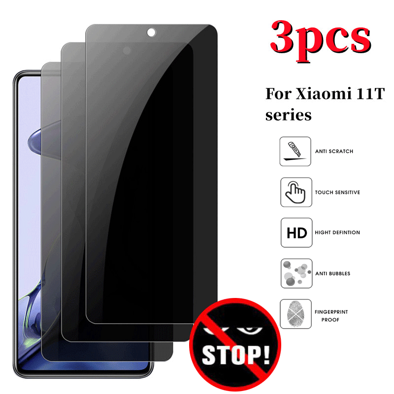 3-1pcs Privacy Tempered Glass Protector for Xiaomi 11T/11TPro/Xiaomi 11LITE Full Coverage Privacy Screen Protector