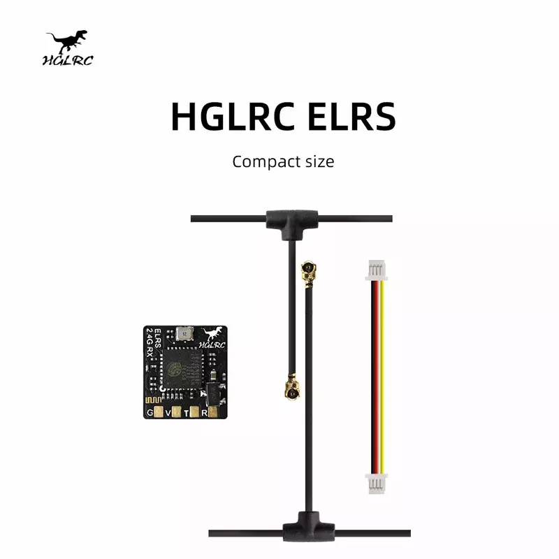 HGLRC-receptor ELRS 2,4G, 500MHZ, frecuencia de actualización ELRS 3,0, para Avión RC FPV, Drones de largo alcance, piezas de bricolaje