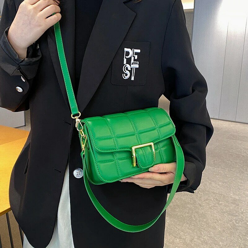 مصمم منقوشة حقيبة الكتف للنساء موضة واسعة حزام تحت الإبط المتسوق حقيبة 8 ألوان بولي Leather جلد السيدات حقيبة يد حقائب كروسبودي